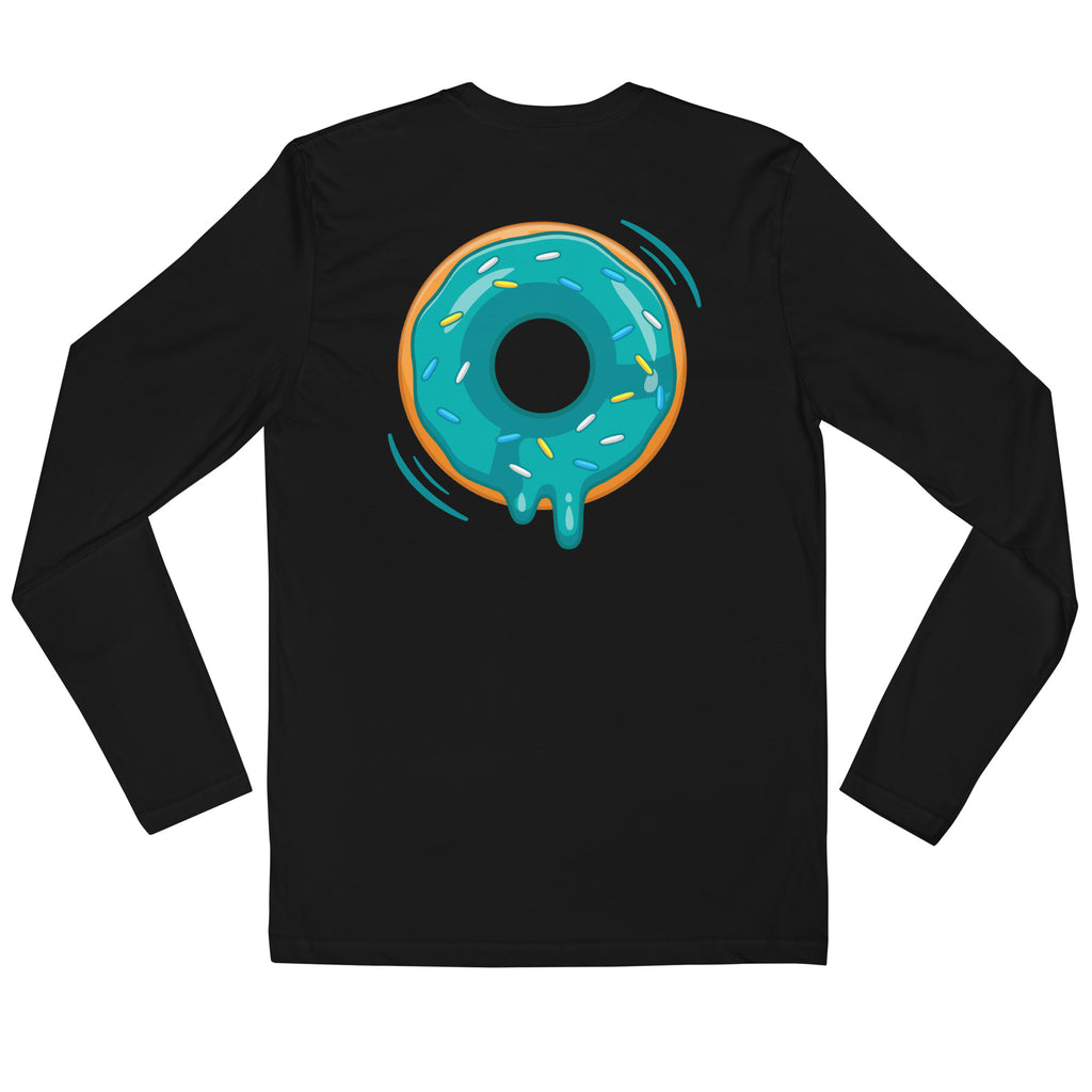Teal Drip Glaze Long Sleeves T-shirt - Tac Do Donuts